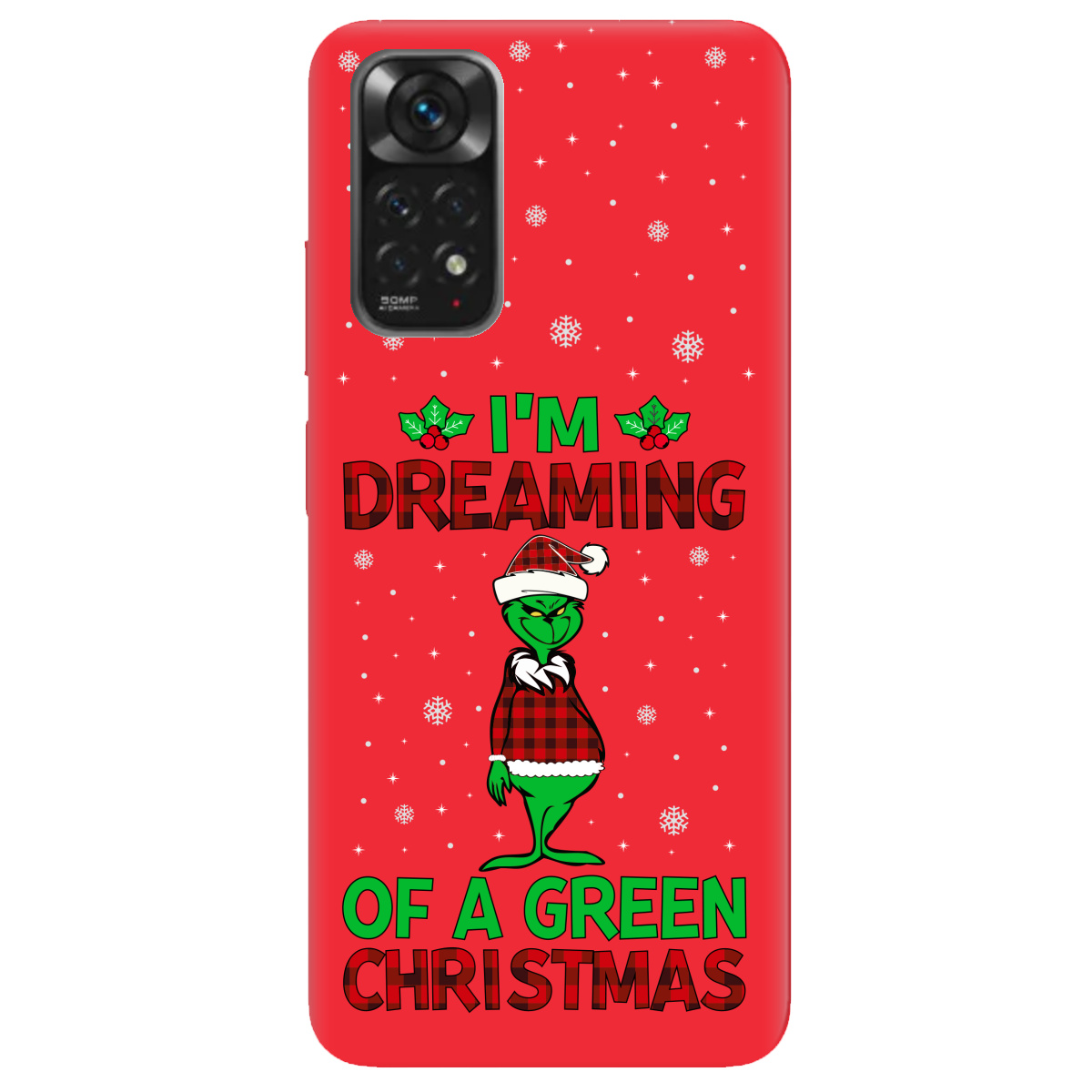 Чехол для Xiaomi Redmi Note 11 ярко-красный матовый soft touch I'm dreaming - фото 1